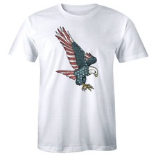 American Eagle Flag Short Sleeve T-Shirt for Men Patriotic Gift Tee