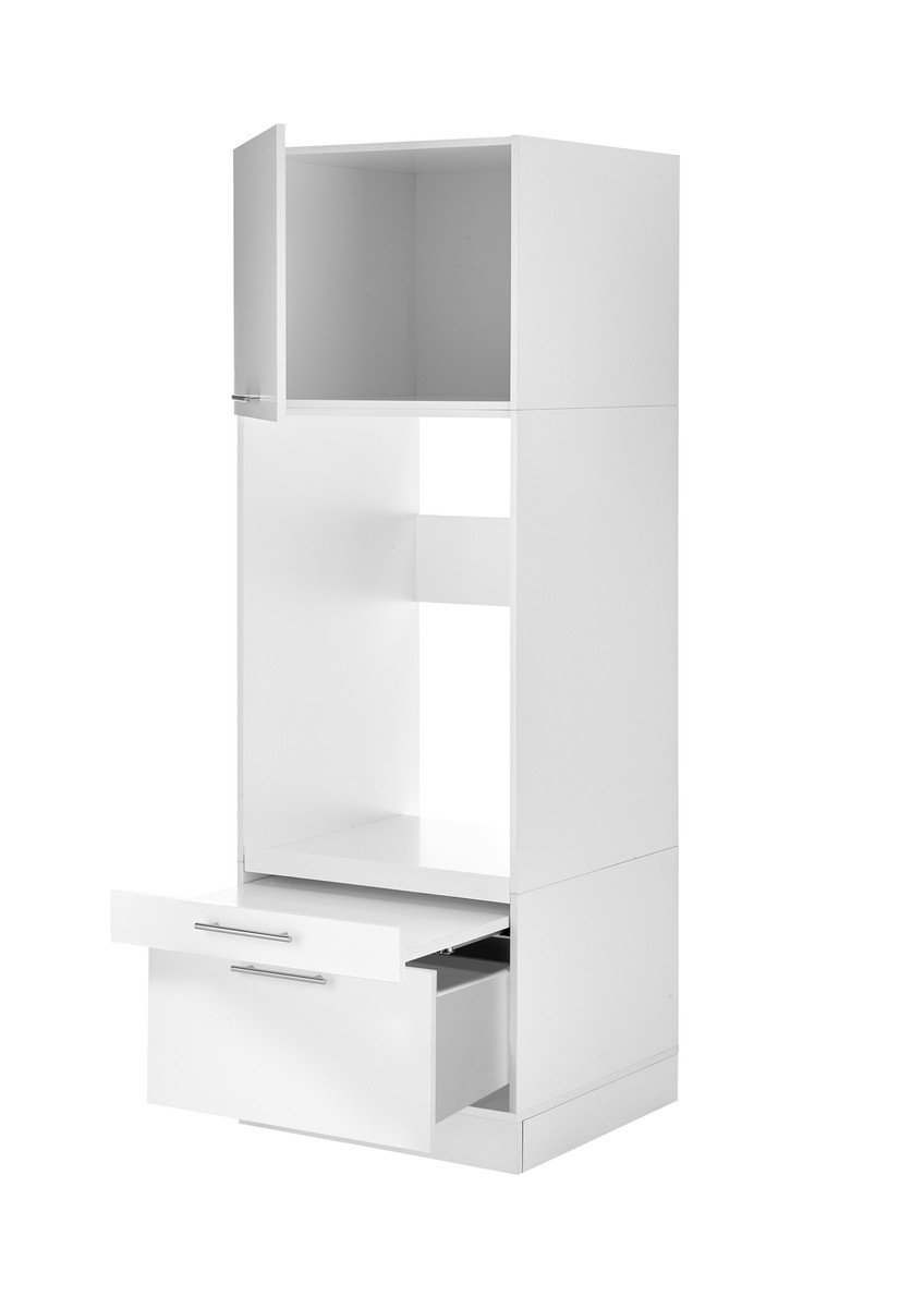 Waschmaschinenschrank Trockner Schrank Wäscheschrank 185 cm Weiß 