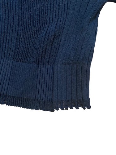NUEVO SIN ETIQUETAS Zara Kni Negro Acanalado Viscosa Tejido Recortado Manga Bishop Top Camisa S - Imagen 5 de 7
