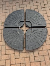 4 Piece Circle Cantilever Parasol Base Weights Garden Patio Umbrella Heavy Duty