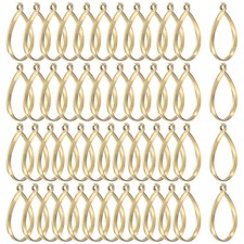 50-Pack Open Bezels, Teardrop Shape Bezel Pendants for Resin Gold Tone 