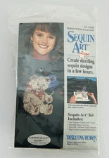 Vintage Distlefink Designs Sequin Art Teddy With Balloons Pattern And Sequins