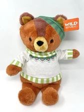 NEW Wild Republic Holiday Bear Soft Plush 14" Eco-Friendly Teddy Gift Christmas