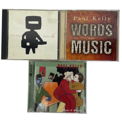 3 x '' Paul Kelly '' CD Lot - Wanted Man + Words & Music + Ways and Means (2 Disc)