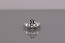 Sterling Silver Irish Claddagh Friendship Heart Crown Band Ring 925 Sz: 6