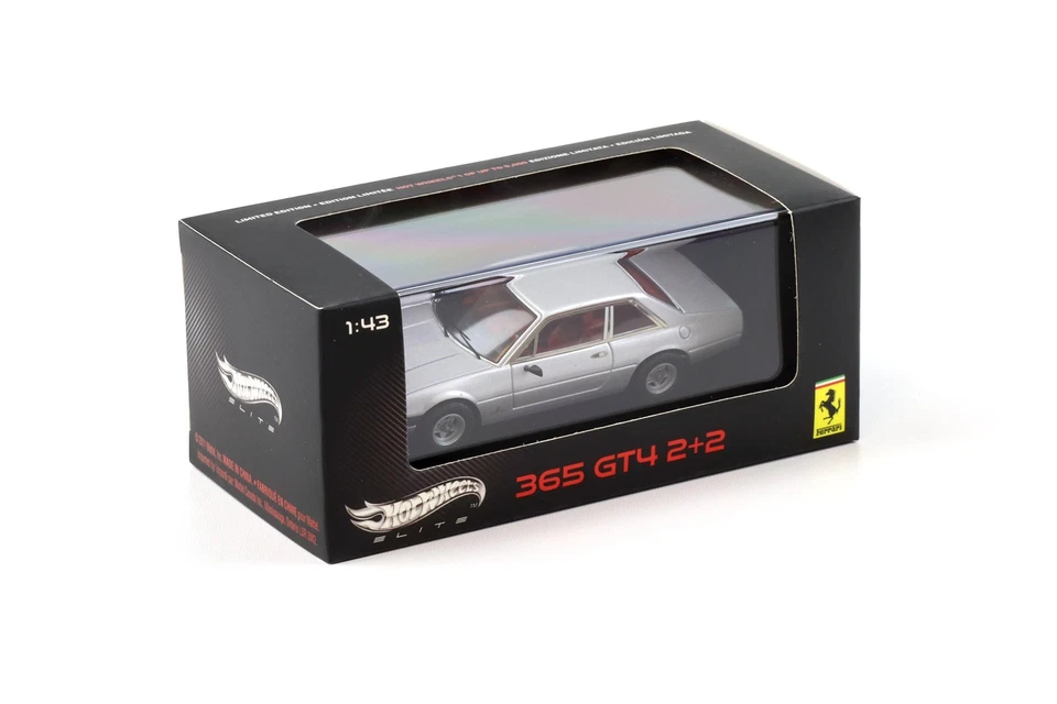 1:43 Hot Wheels Elite Ferrari 365 GT4 2+2 Argent 1972 - Photo 3/3