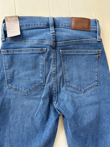 Madewell Skinny Denim Jeans Women's Size 25 Button Fly Blue 10'' High Rise NWT - Picture 7 of 12