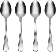 4-Piece Stainless Steel Teaspoons Flatware Set 18/0 Silver Kitchen Cutlery