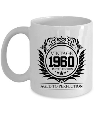 Vintage 1960 Coffee Mug 66 Year Old Aged To Perfection 66th Birthday Cup 11oz