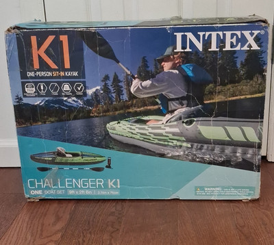 Intex Challenger K1 One-Person Sit-In Inflatable Kayak, 9ft x 2ft 6in