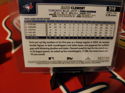 2025 Topps series 1 Ernie Clement /150 Blue Foil - Bild 2 von 2