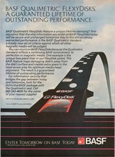 BASF FlexyDisk Vintage Magazine Ad 1984 Retro Computer Floppy Disk Tech