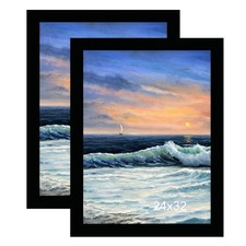 LUCKYLIFE 24x32 Black Picture Frame Set of 2 Wall Hanging Poster Display