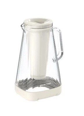 Glacier Fresh Glass 10 Cup Water Filter Pitcher Off White Borosilicate High Flow