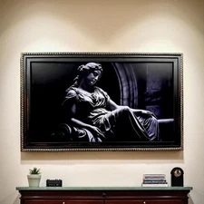 32,43,50,55inch Ornate frame for Samsung The Frame TV,Distressed Black with gold