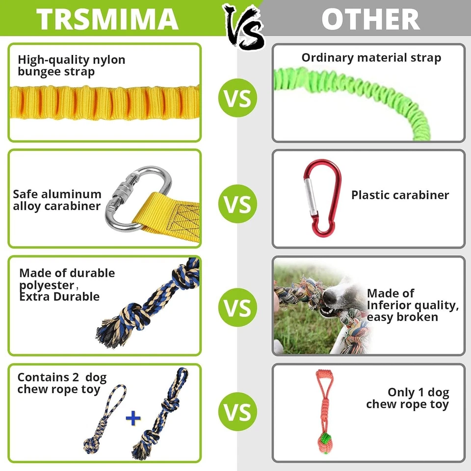 Juguete remolcador elástico colgante para perro: tira y afloja interactivo para Pitbull pequeño a L Foto 2 de 4