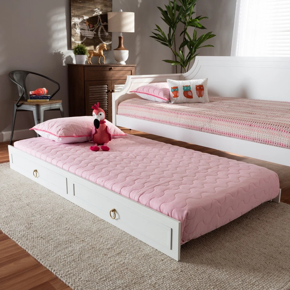 Taylor & Olive Bromeliad Traditional Wood Trundle Grey Twin - Image 3 of 4