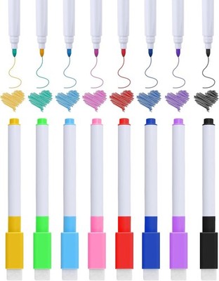 Whiteboard Marker 8 Stück Abwischbar Mit Magnet Schwamm