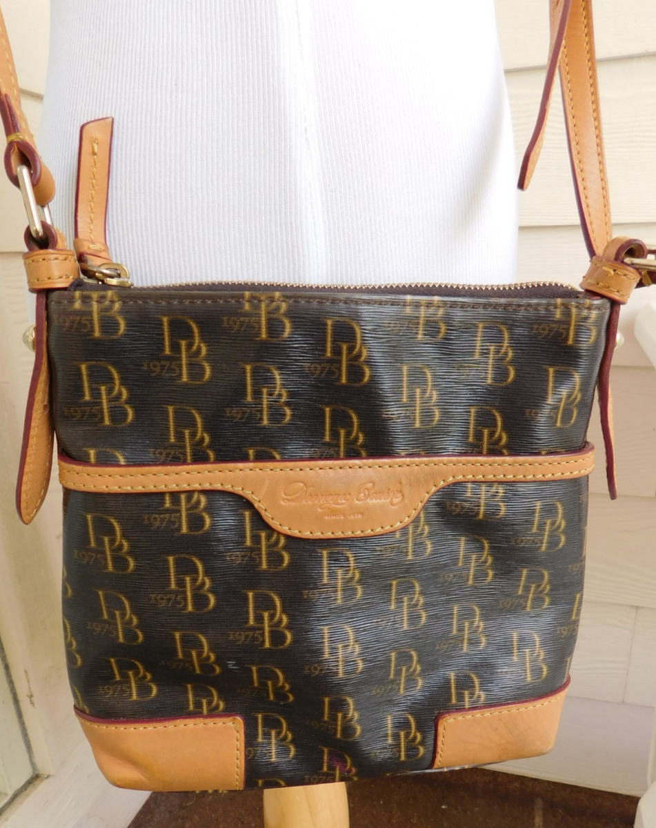 Dooney And Bourke DB Signature 1975 Handbag Purse Crossbody Brown