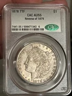 1878-P 7TF Rev of 79’ Morgan Silver Dollar CAC AU55 Better Variety Nice Strike