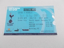 TICKET  Tottenham / Spurs  v  Burnley  09/10  PREMIER LEAGUE