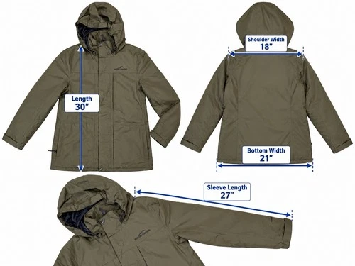 Eddie Bauer Men’s Small Olive Green Hooded Jacket WeatherEdge Outdoor Coat image 3
