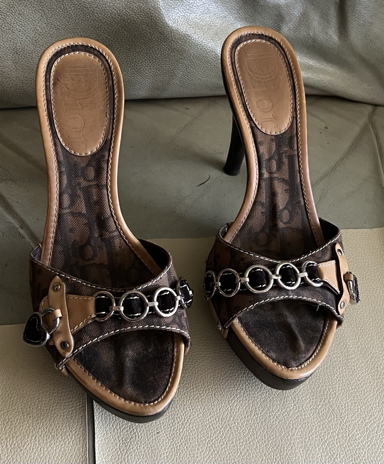 Christian DIOR Y2K Vintage John Galliano High Heel Clogs Mule Sandals 38 Us 8 thumbnail 2