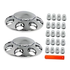 Semi Truck Hub Covers & Wheel Covers Kit - 2 Front Axle Axle Cover Set1-2 Front