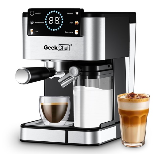 Geek Chef Espresso Machine with Milk Frother, 20 Bar Expresso Coffee Machine