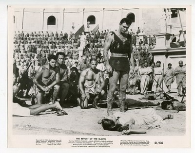 Revolt of the Slaves-Lang Jeffries and Rhonda Fleming-5x7-B&W-Still