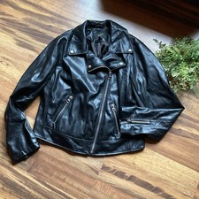 Torrid Size 1 14-16 Black Faux Leather Biker Style Moto Jacket