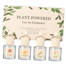 Car Air Freshener Oil Diffuser - Lavender+Red Roses+Oud Wood+Amber Allure