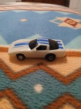 Tyco slot car Glow In The Dark Corvette Runs Smooth Blue Striped Super Clean Car