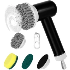Electric Spin Scrubber Cordless Waterproof Cleaning Brush 3 Replaceable Heads...