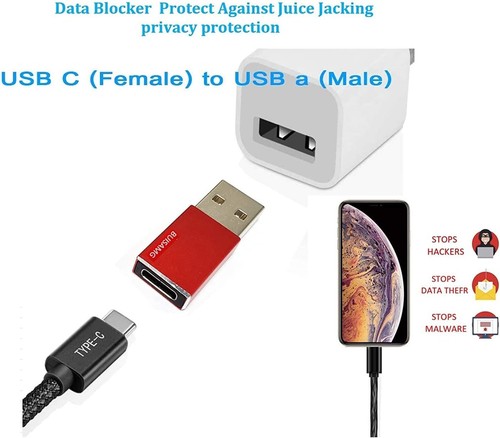 Data Blocker, USB A & C Blocker for Any C Mobile Phone Quick Red - 第 5/7 張圖片