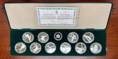 Silver Complete 10-Coin 1988 Calgary Winter Olympics Sterling