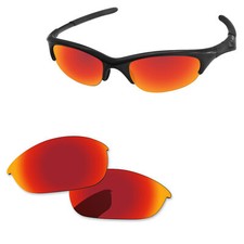 Lenslog Fire Red Mirror Polarized Replacement Lenses For-Oakley Half Jacket