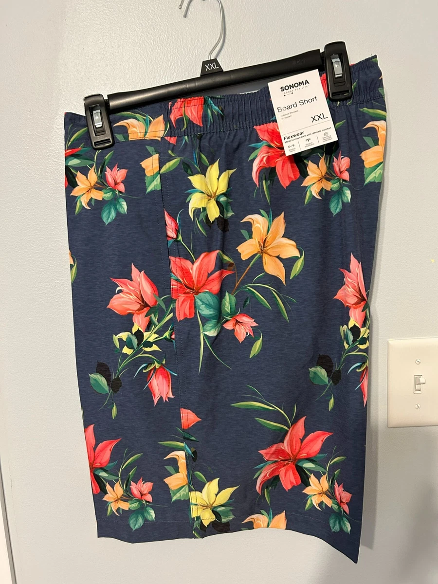 SONOMA MENS SWIM TRUNKS BATHING SUIT XL 7 INSEAM