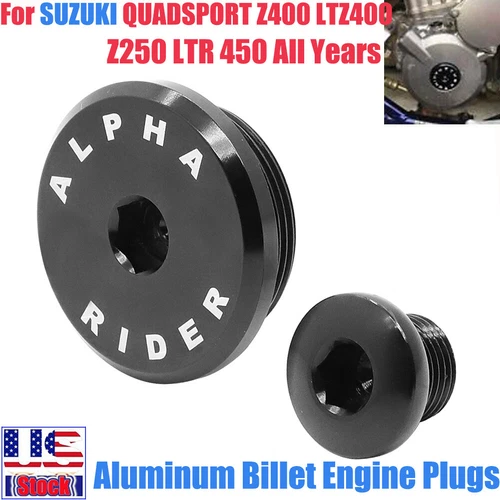 CNC Engine Plug Plugs For Suzuki Quadsport Z400 LTZ400 Z250 LTR450 2x4 All Years - Picture 1 of 9