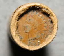 1907 Indian End / BU Wheat End Roll ~ Estate Sale ~ Circulated Wheat Cent Rolls
