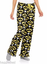 LICENSED MINKY BATMAN PANTS PAJAMA SLEEPWEAR WOMEN BLACK SOOT EXTRA LARGE XL