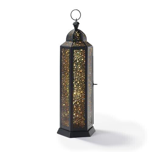  Moroccan Lantern Decorative: 17 Inch Lantern for Home Decor, Black and Large - Picture 1 of 6