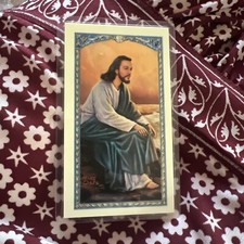  New Laminated  Holy Card  Jesus With Prayer “ No Time” On Reverse 