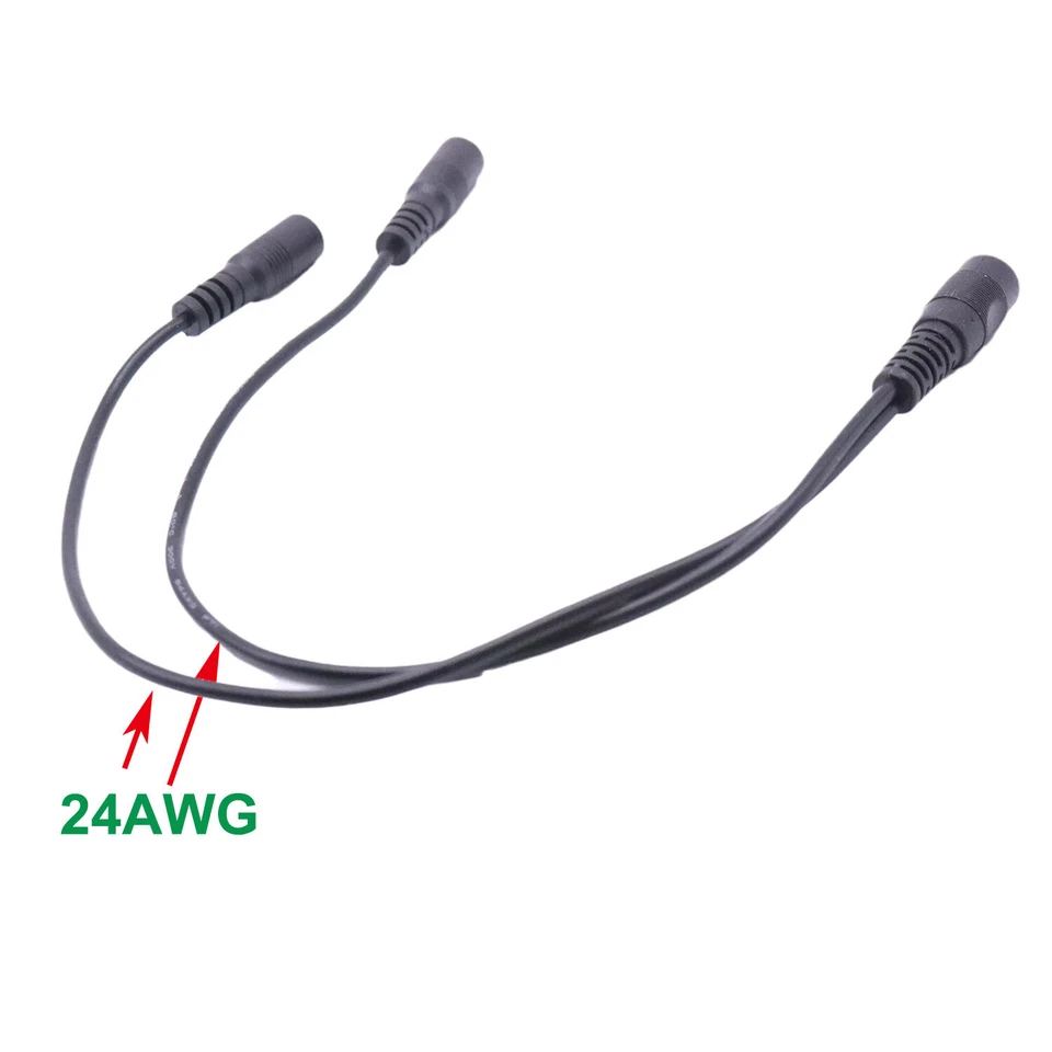 100x 5.5mm x 2.1mm DC Power Splitter Cable Cord Female to 2 Female Port Pigtals - Image 3 of 4