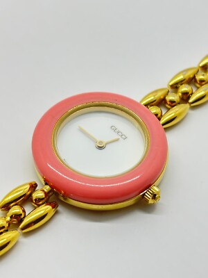 Gucci Chain Watch with Interchangeable Color Bezels - Pink Case This Valentine main image 3