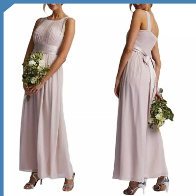 Dorothy Perkins Natalie Womens Pink Long Bridesmaid Dress Size 46