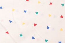 85"L x 44"W Daisy Kingdom Fabric Red Green Blue Yellow Triangles White All Over