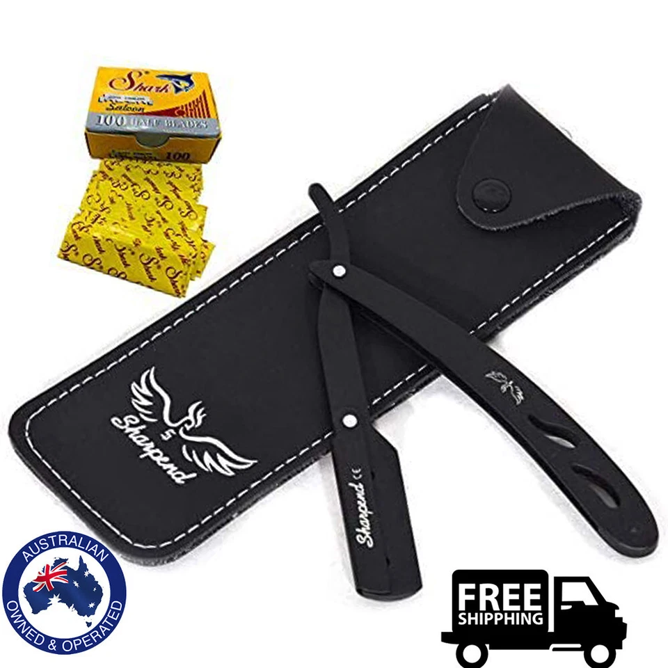 BARBER SALON STRAIGHT CUT THROAT SHAVING RAZOR SHAVE RASOIRS RASOI +100 BLADES