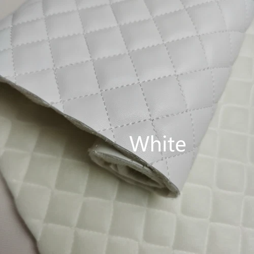 1 Yard Quilted PU Leather Car Upholstery Fabric Diamond Square Sewing Material - Picture 10 of 30