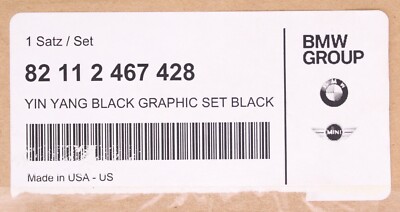 BMW Group Graphic Set, Yin Yang (Black) Part Number - 82-11-2-467-428
